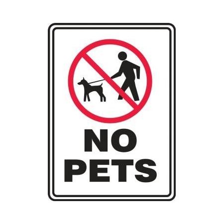 PET SIGNS NO PETS 18 In  X 12 In  MCAW548XT